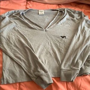 Cropped Pink Brand Long Sleeve Shirt